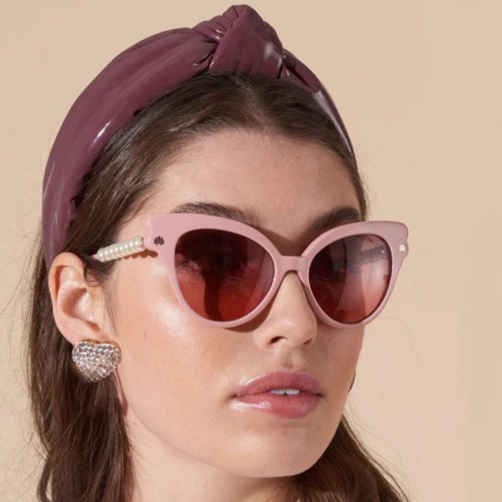 Lele Sadoughi Faux Leather Knotted Headband - Plum Grey